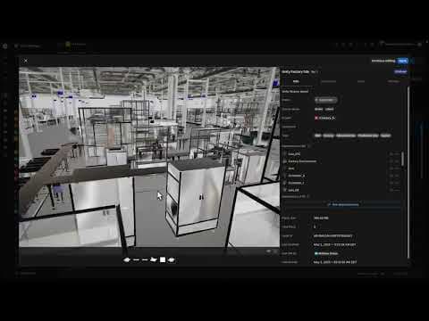 Modelo de planta de fábrica en Unity Asset Manager transmitido mediante 3DDS.