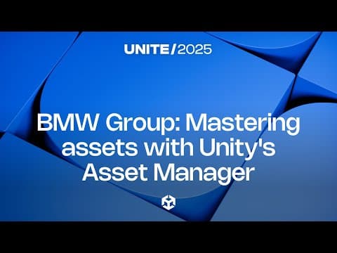 Unite 2025 Industry Summit BMW 그룹 프레젠테이션