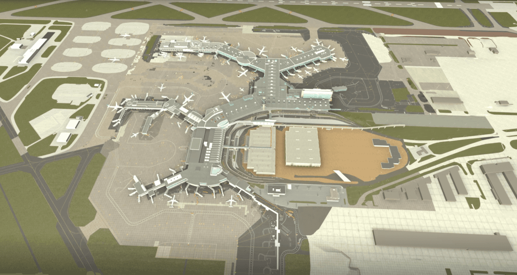 3D rendering of the YVR airfield