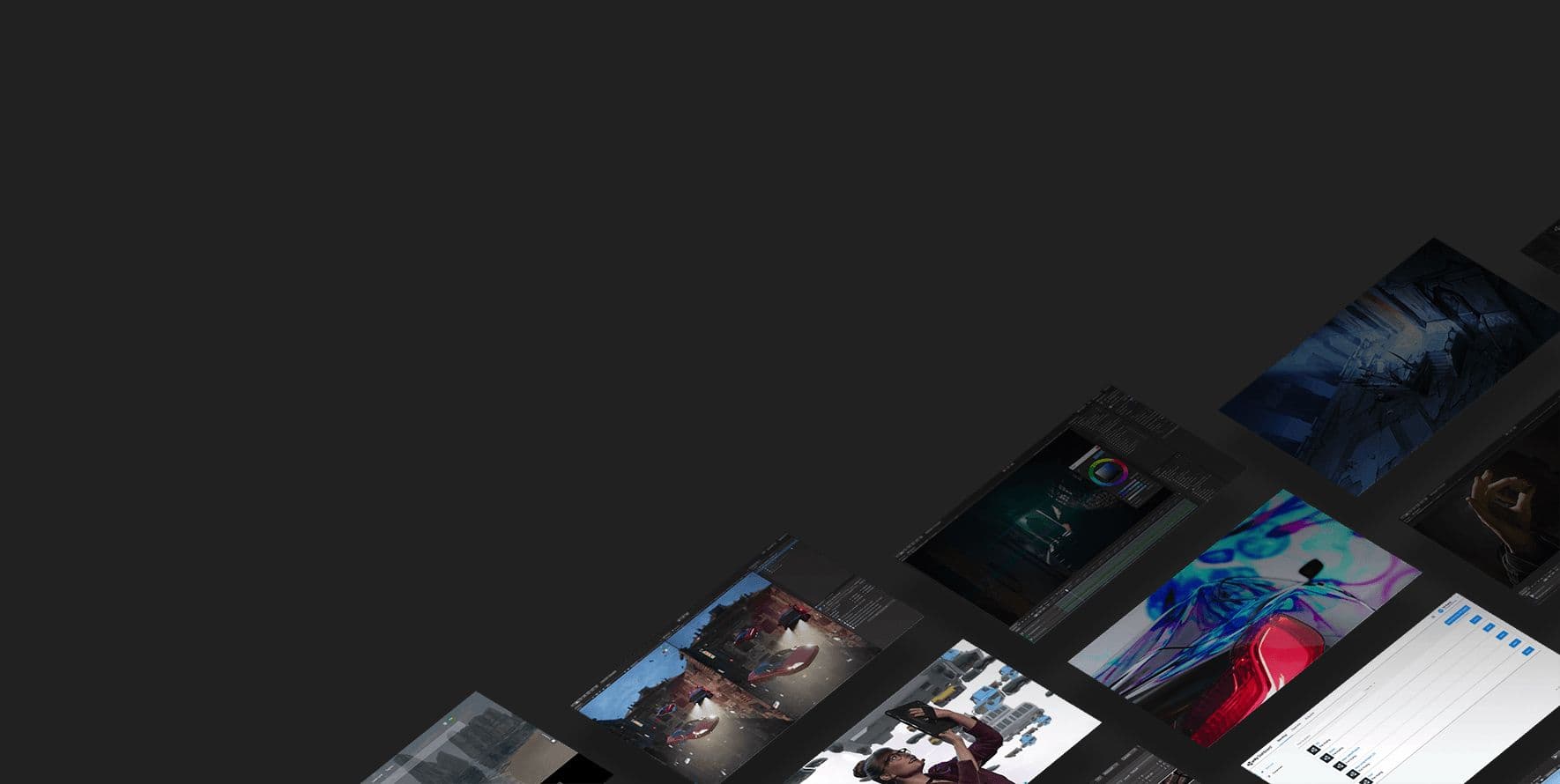Unity-Collage von Bildschirmen